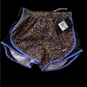 New Nike Women's Black Multi Confetti Running Shorts XS